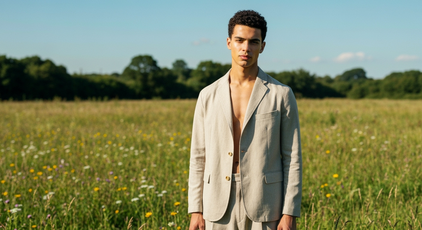 Person in Clemence sustainably-made garment in nature.